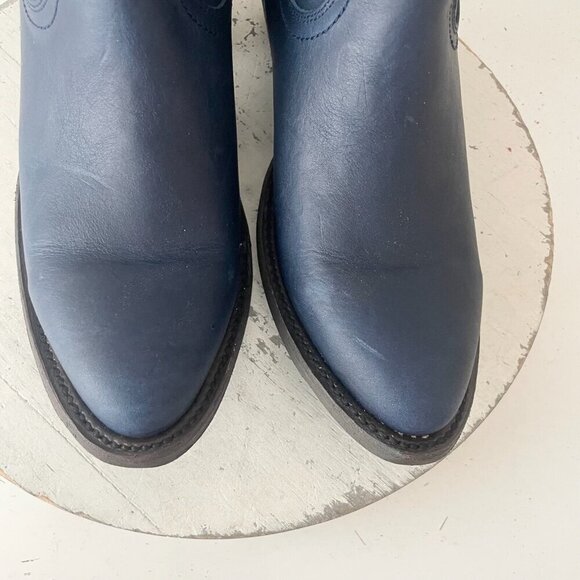 Lane PLAIN JANE Womens Cowboy Bootie 9 Midnight Navy Western Cowgirl Ankle Boot - Picture 8 of 14